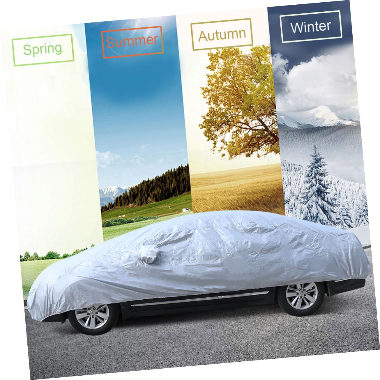 PRETYZOOM Uv Car Cover for Car Rainproof and Dustproof Full Size Windshield Cover Weatherproof Scratch Resistant Easy to — view 6