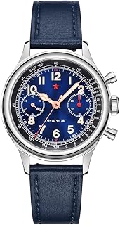 Herren Mechanische Armbanduhr, 38mm Möwe 1963 Original ST1901 Uhrwerk Chronograph Uhren für Männer Pilotenuhr Handaufzug Saphirglas Leuchtend Edelstahl Reloj para Hombre