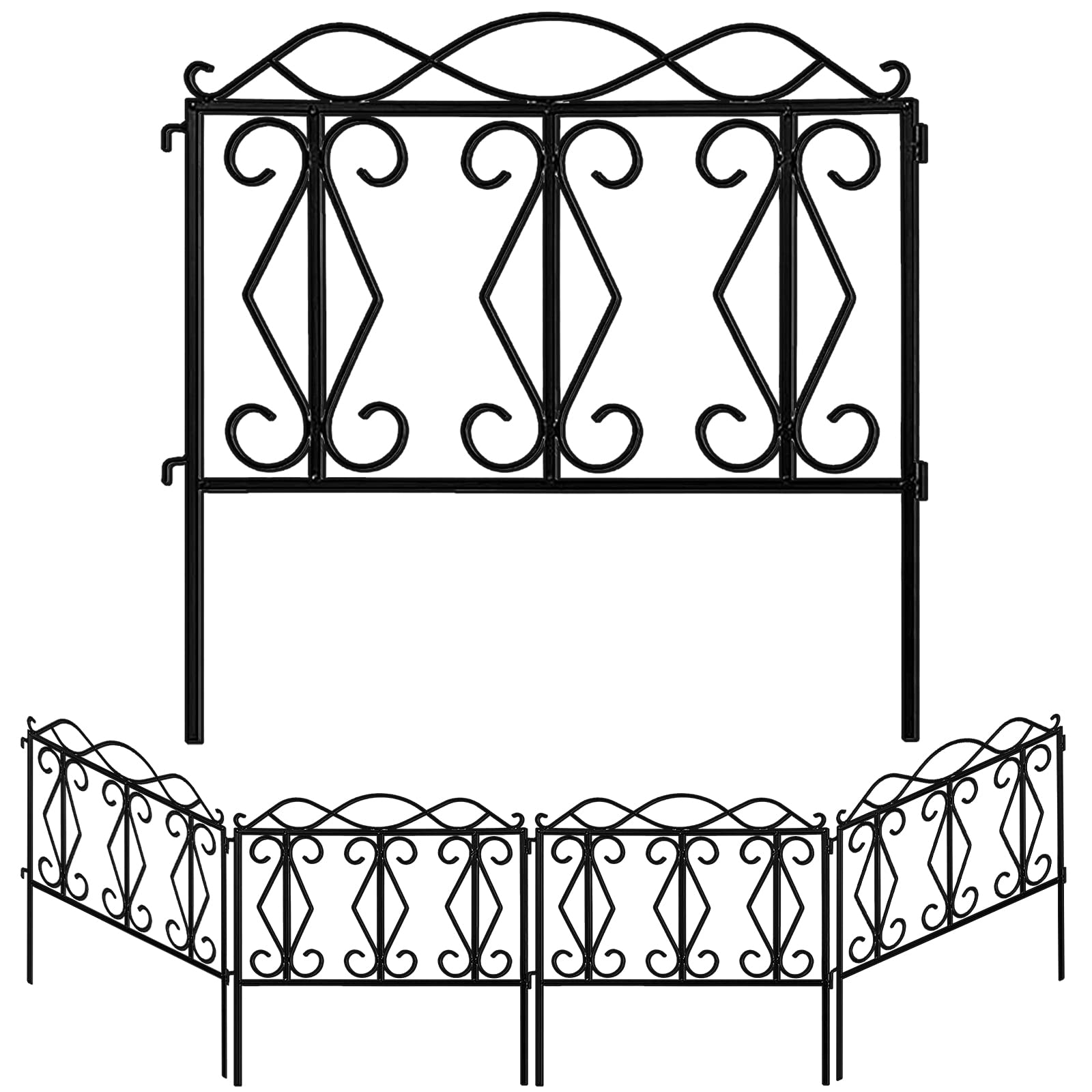 Buy AMAGABELI GARDEN HOME Decorative Garden Fence 5 Panels X10ft L
