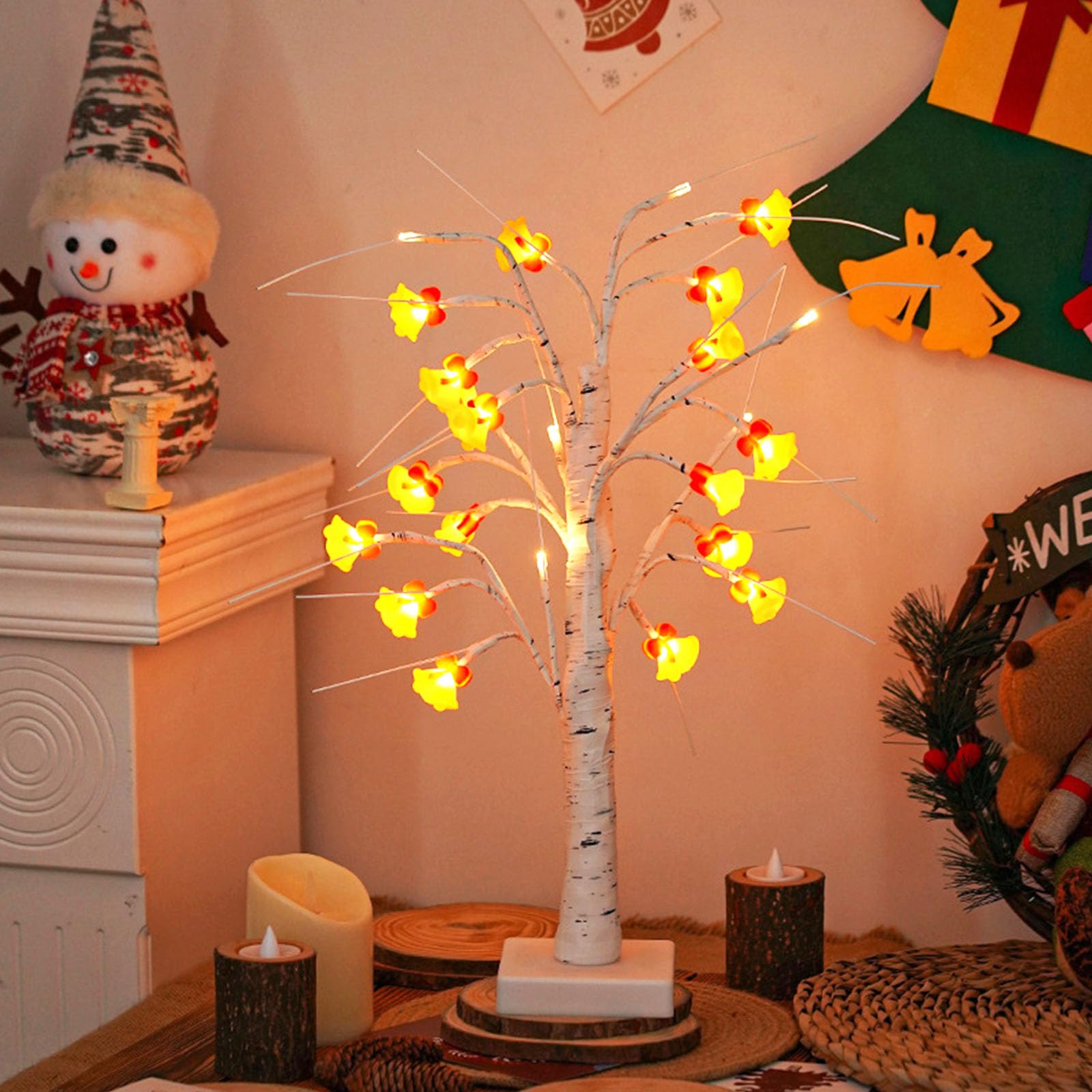 wpdash Festival Creative Christmas Bell Table Lamp USB & Battery Powered LED Warm White Night Light with Bell Decor for Children's Rooms Street Food Stall and Kitchen Decoration — image 1