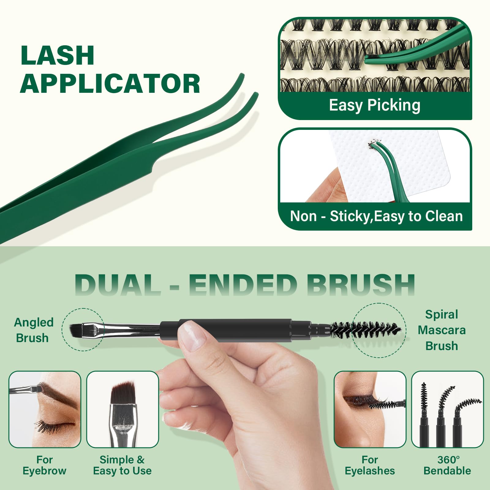 DIY Wimpernverlängerung Kit KEYYOU 300Pcs 50D 0.07D Curl 8-16MIX Wimpern Cluster Kit mit Wimpern Kleber Entferner Applikator einfach zu bedienen für Anfänger (Kit-50D-0.07D,8-16MIX)