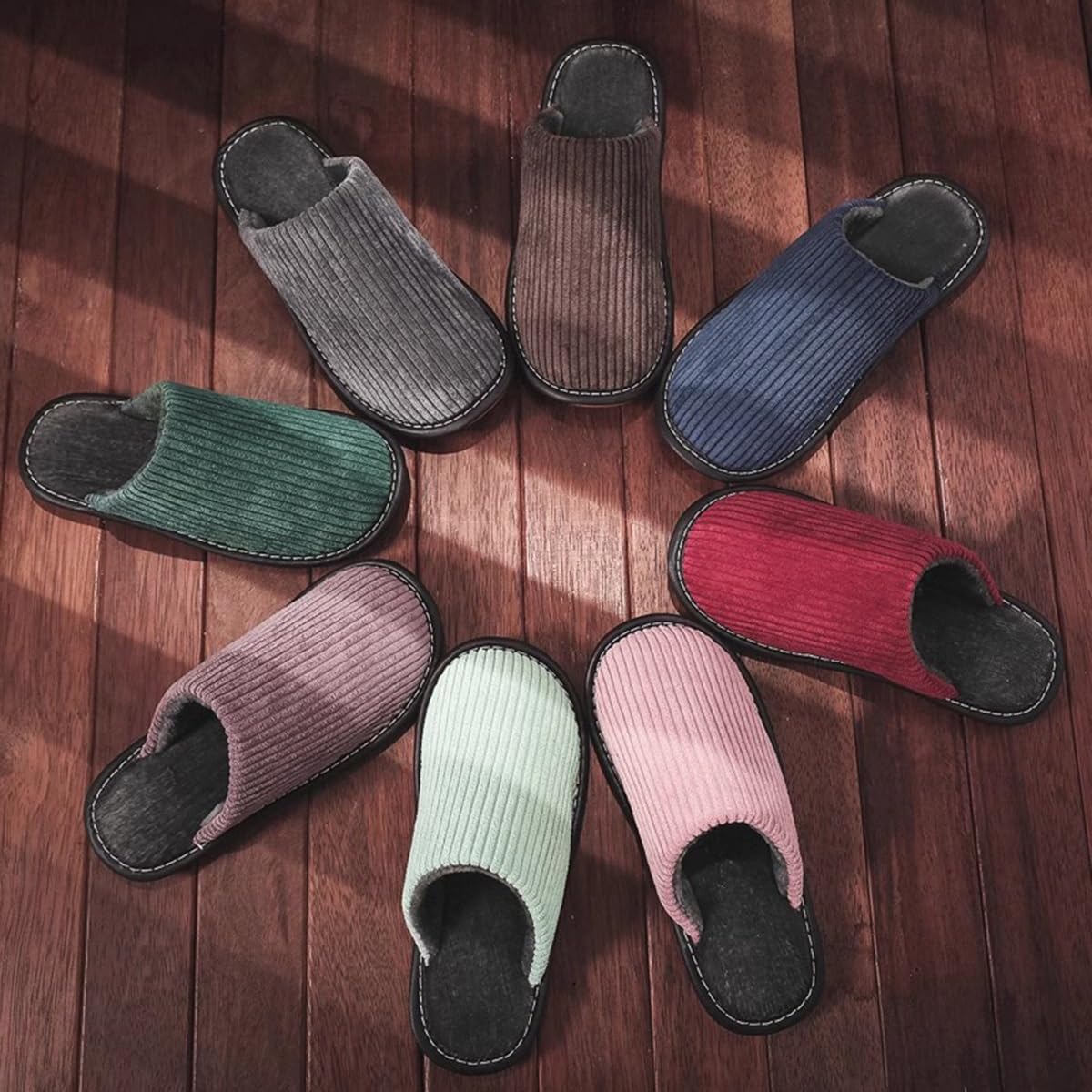 GIZNXBA Pantofole Donna Invernali Uomini Casa Calda Peluche Pantofole Inverno con Antiscivolo Fondo Spesso Memory Foam Pantofole per Interni Ed Esterni(/Green A,EUR 35-36)