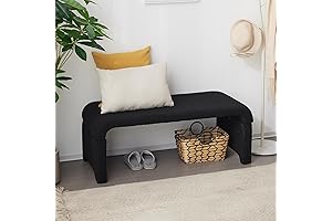 Black Ottoman Bench for Bedroom Storage and Decor