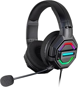 RACEN ゲーミングヘッドセット INTENSE CRC-GMHSRGB03B、USB接続・50mmドライバー
