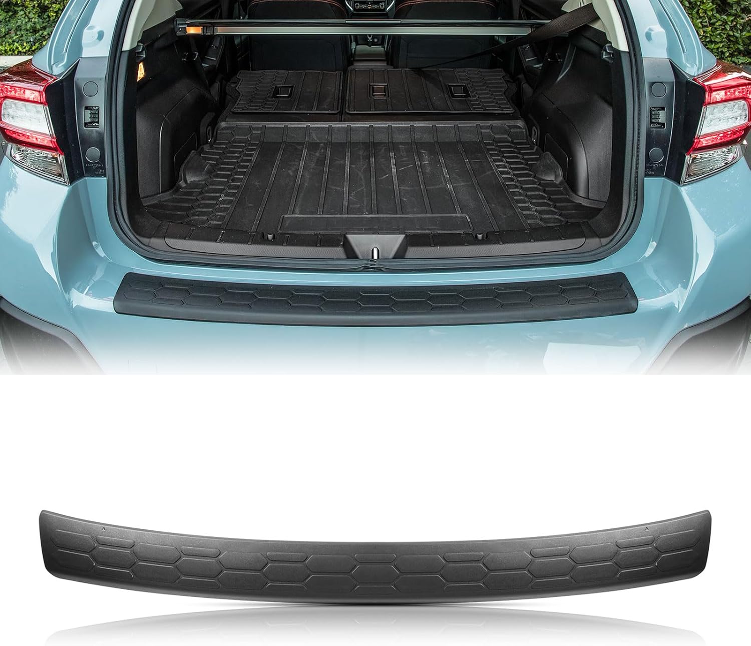 Rear Bumper Cover Protector Trim Compatible with Subaru Crosstrek 2018 2019 2020 2021 2022 2023 Replacement ABS Plastic Rear Bumper Guards