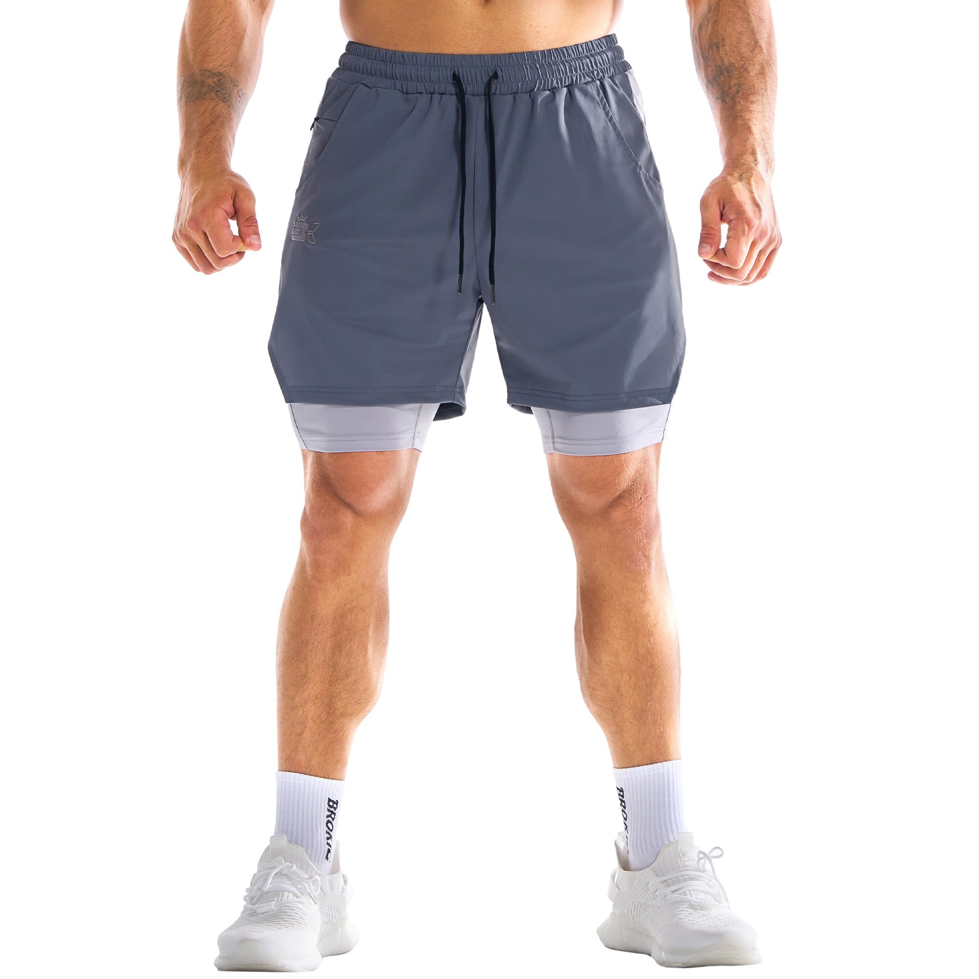 ZENWILL DualArmor Pantalones Cortos Hombre Running Cremallera 2 en 1 Pantalón Corto Deporte Hombre Gym Secado Rápido — view 7
