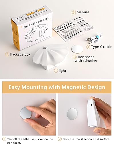 Miniatura 5 de Luz nocturna con sensor de movimiento, recargable por USB, 3 modos de iluminación con atenuación continua, luz de pared personalizada para