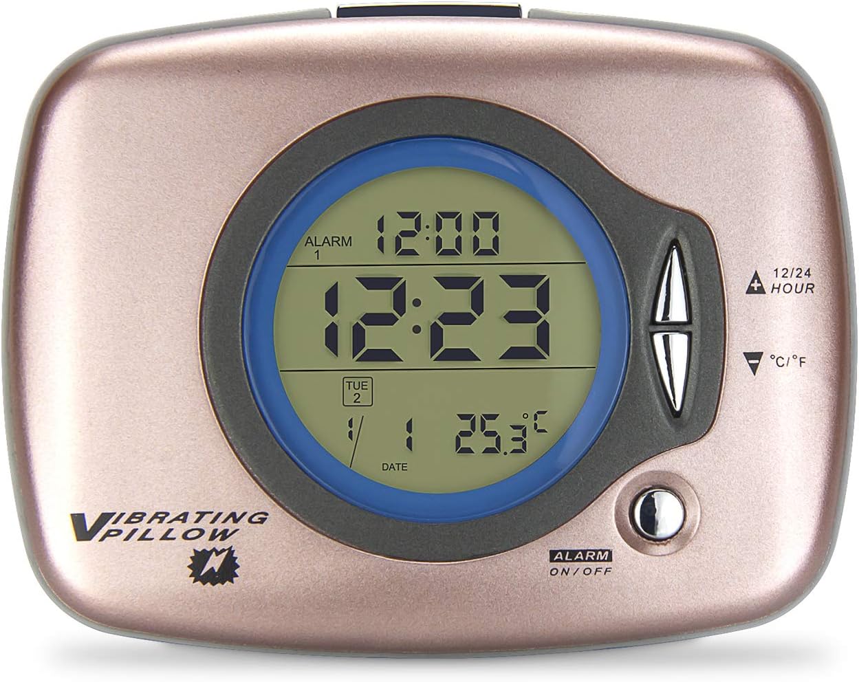 LUXSWAY Alarm Clock Battery Operated,Vibrating Alarm Clock with Snooze,Simple Setting,Moveable Journey Alarm Clocks for Heavy Sleeper Bedrooms Bedside