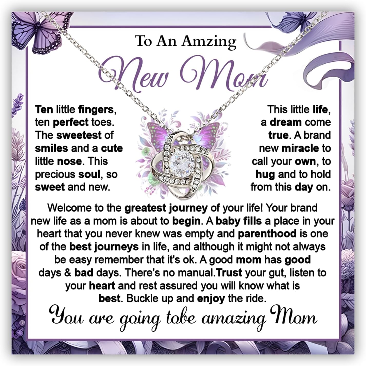 To My Pregnant Daughter: First Time Mom Necklace - Pregnancy Congratulations Gift