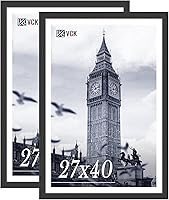 Vista 74 de VCK 8x10 Picture Frames - Black, Wide Border Solid Wood Frame, Display Photo in Horizontal and Vertical, for Home, Office, Gallery, Woodgrain