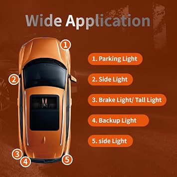 T10 W5W 194 168 12V 5W Light Bulbs,2700K Warm White Lamps,Replacement Bulb for License Plate Lights, Dome Map Light, Courtesy Light Bulbs,2 Pack