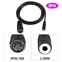 Vista 7 de MEIRIYFA Cable de audio DIN MIDI de 5 pines a TRS de 0.138 in, adaptador de cable de audio profesional TRS hembra a DIN hembra de 5 pines