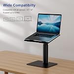 Besign LSX6 Laptop Stand, Ergonomic Adjustable Notebook Stand, Laptop Riser for Standing Work, Computer Holder Compatible with Air, Pro, Dell, HP, Lenovo More 10-14" Laptops, Black