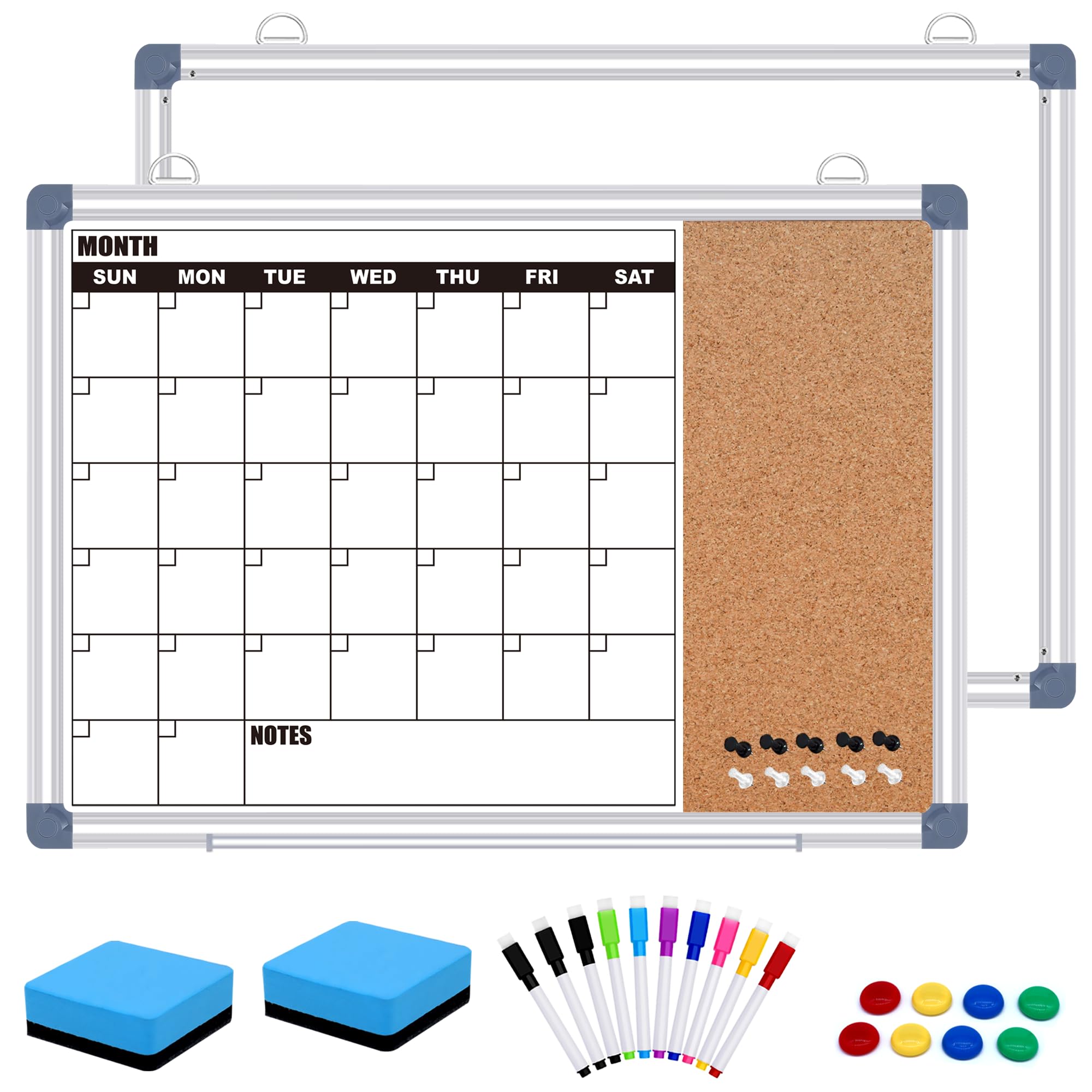 Monatsplaner Whiteboard Magnetisch, Doppelseitige Magnet Pinnwand