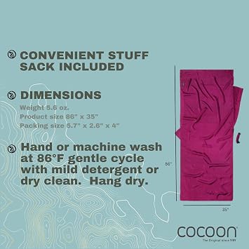 COCOON Insect Shield Silk TravelSheet
