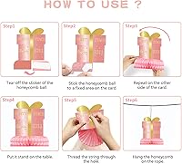 Vista 7 de 9 piezas de decoraciones de cumpleaños número 13, decoraciones de fiesta de cumpleaños número 13 para niñas, centros de mesa de panal de feliz 13