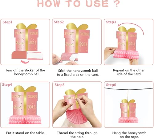 Miniatura 7 de 9 piezas de decoraciones de cumpleaños número 13, decoraciones de fiesta de cumpleaños número 13 para niñas, centros de mesa de panal de feliz 13