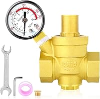 Vista 1 de MEANLIN MEASURE Válvula reguladora de presión de agua de latón de 1/2 pulgada, válvula reguladora de presión, válvula reductora de presión, DN15