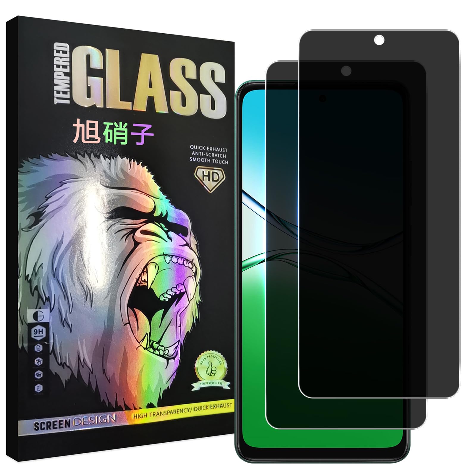 対応 OPPO A5 2025 ガラスフイルム 覗き見防止【2枚セット-AGC旭硝子 - 高 品質 】oppo a5 フイルム のぞき見防止 A5 2025 液晶 保護フィルム のぞき見 プライバシーフィルム 強化ガラス さらさら ケース 【 日本旭硝子素材採用 硬度9H 耐衝撃 飛散防止 超薄 厚さ0.26mm 気泡ゼロ 3D Touch対応 高感度 撥油性 指紋防止 超耐久 ラウンドエッジ加工】 TZOPA525FK2