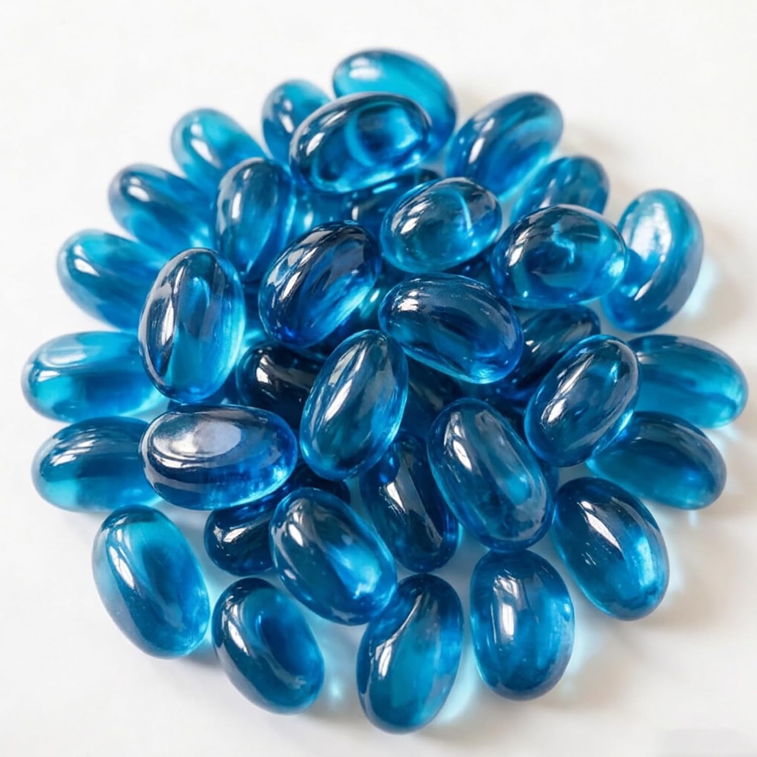 Piedras de Vidrio Marino Azul 0.55LB para Acuario Decoración