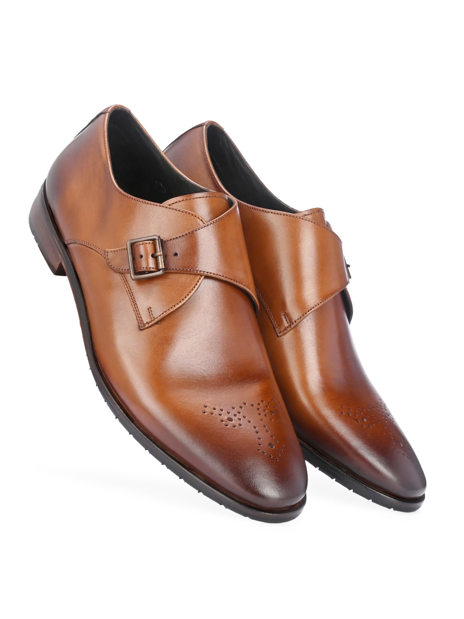 Harrykson London Mens Tan Italian Leather Single Monkstrap FormalShoe with Leather Rubber Sole (B0DFLZX7YJ) Amazon Price History, Amazon Price Tracker