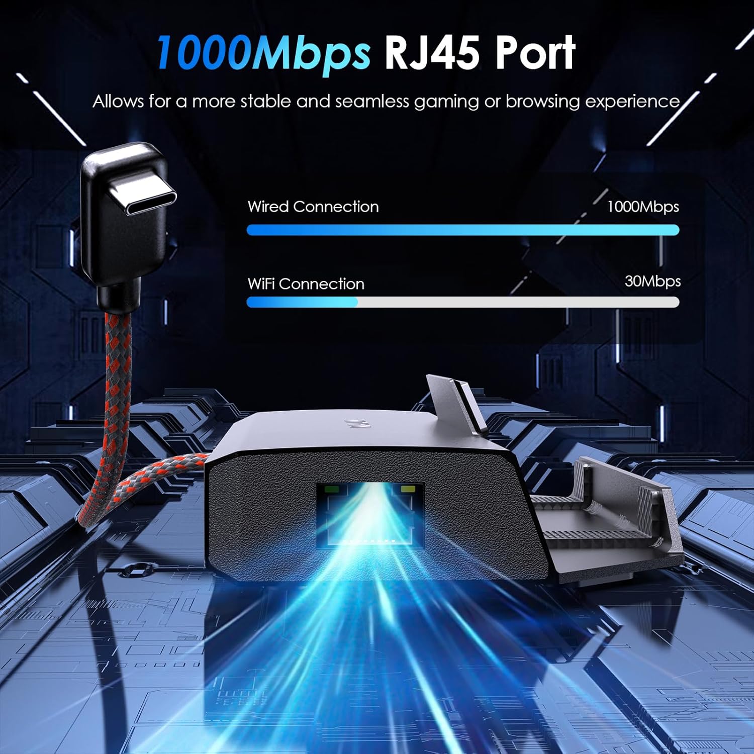 Steam Deck Dock, WAVLINK 6-in-1 Docking Station for Steam Deck/ROG Ally with 4K@144Hz HDMI 2.1, 100W PD in, 3X 10G USB 3.2, Gigabit RJ45