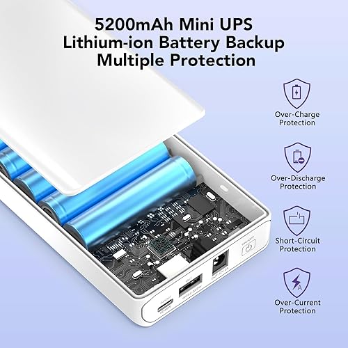 Miniatura 3 de NASTIMA Batería de iones de litio de 12 V 5200 mAh con salida de 12 V CC y 12 V 9 V 5 V USB-A 45 W Tipo-C triple salida para tiras LED, cámaras