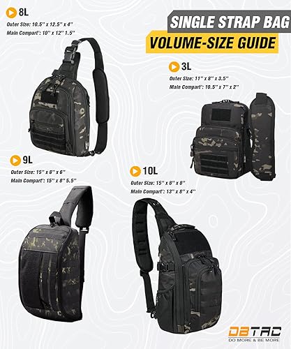 Miniatura 15 de DBTAC - Bolsa táctica compacta para el pecho, pequeña, tamaño completo, bolsa de hombro oculta para rango, viajes, deportes al aire libre