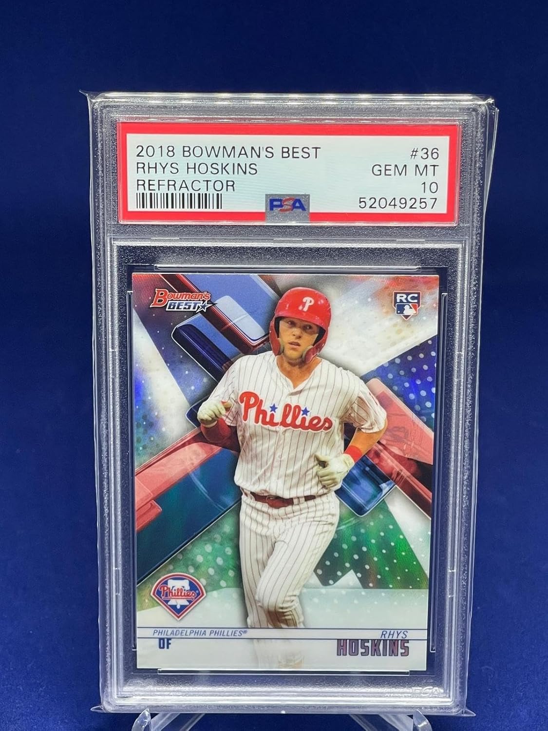 Rhys Hoskins 2018 Bowmans Best Refractor Rookie Rc #36 Psa 10 Gem Mint - Baseball Cards