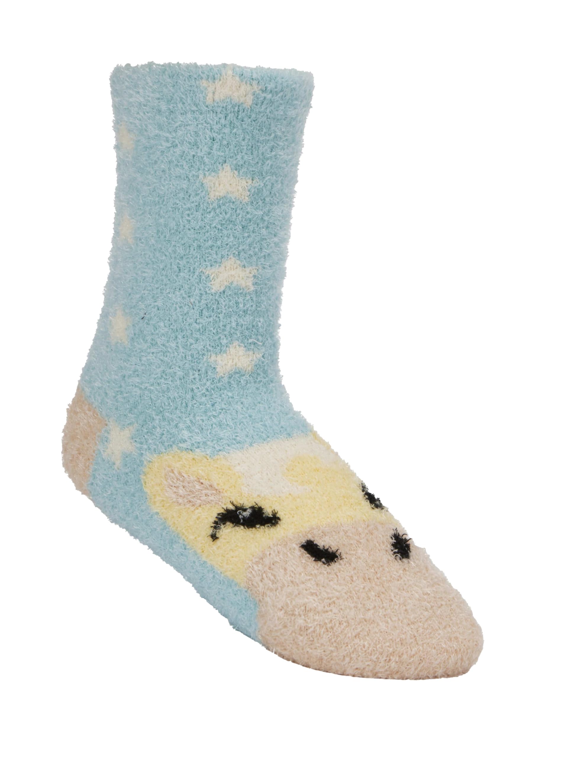 Lemieux Lemon Mini Fluffy Character Socks - Super Soft And Fluffy - Perfect For Under Wellies - Uk 6-9