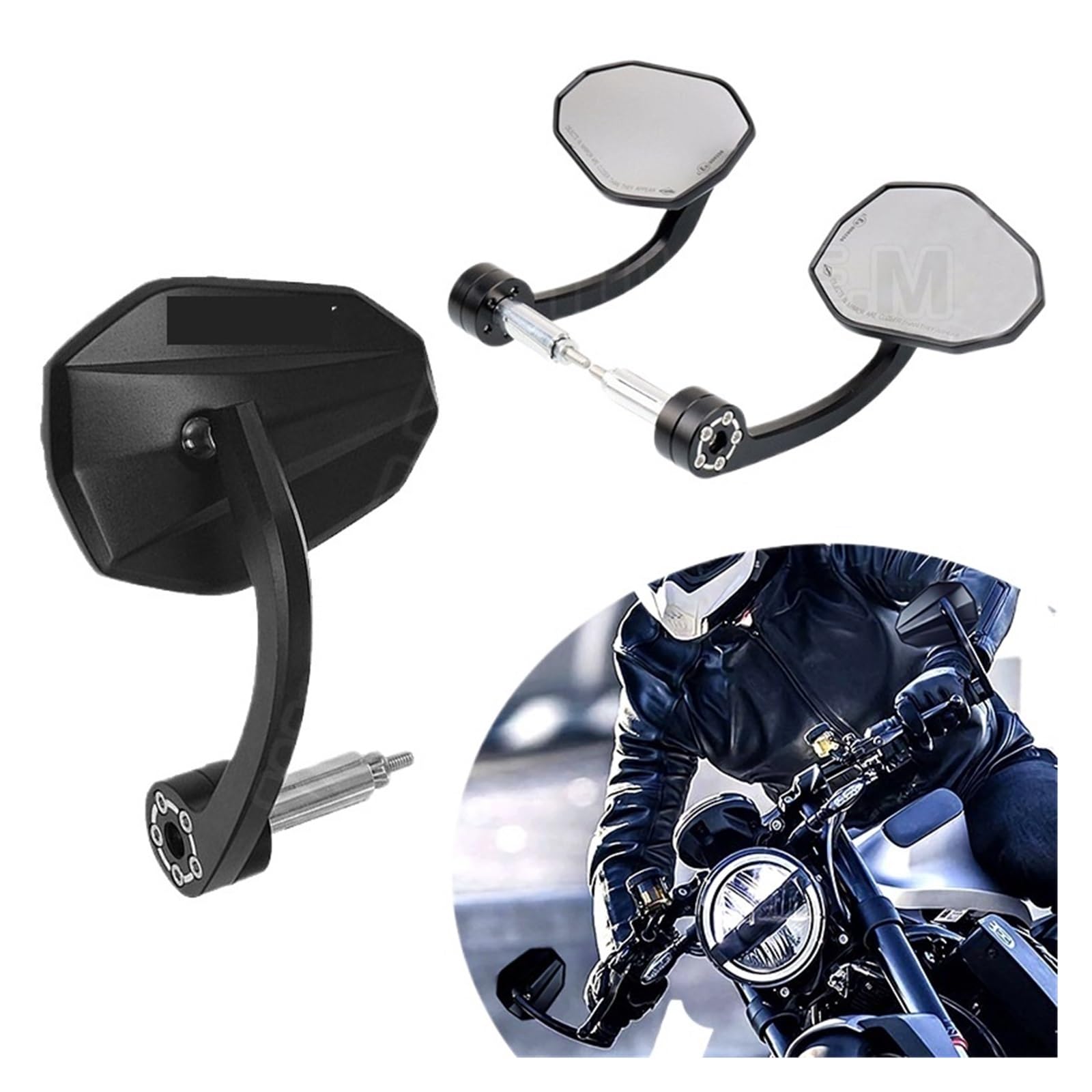 Rétroviseur De Guidon De Moto 7/8" 22 Mm, Compatible Avec KTM DUKE 390 DUKE 790 DUKE 390 250 125 690 790 890 990 1050 1290(DUKE)
