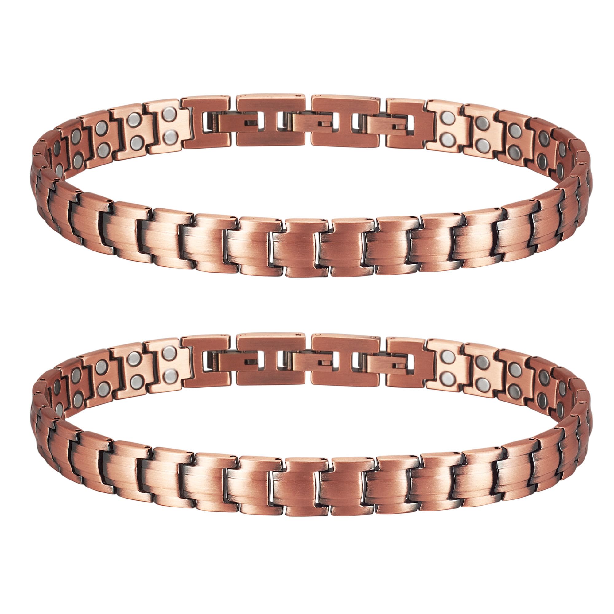 MagVIVACE Women Pure Copper Magnetic Anklet for Arthritis and Joints, Lymph Drainage Anklet with Magnet (2)