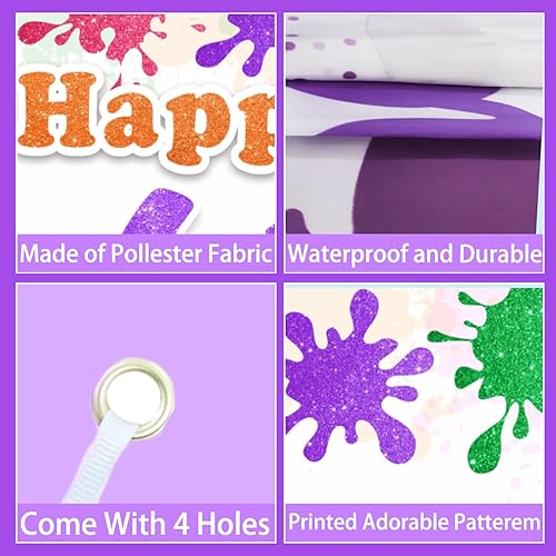 Miniatura 5 de Splash Paint - Cartel de fotografía de feliz cumpleaños, fiesta de cumpleaños, fiesta de baby shower, o fiesta de slime, fondo de cabina de fotos,