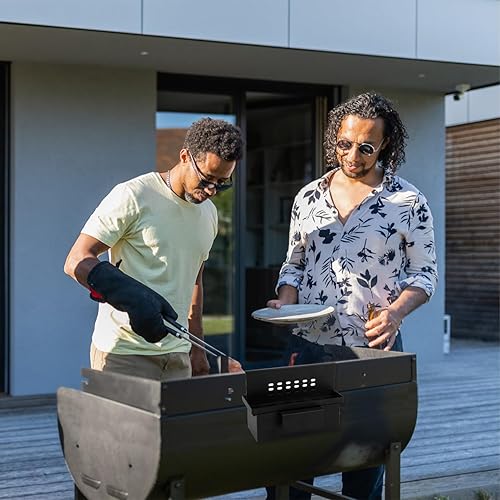 Miniatura 8 de Recogedor de grasa trasero para parrilla Blackstone de 36, 28, 22, 17 pulgadas, innovadora puerta de grasa extraíble de gran capacidad, bandejas de