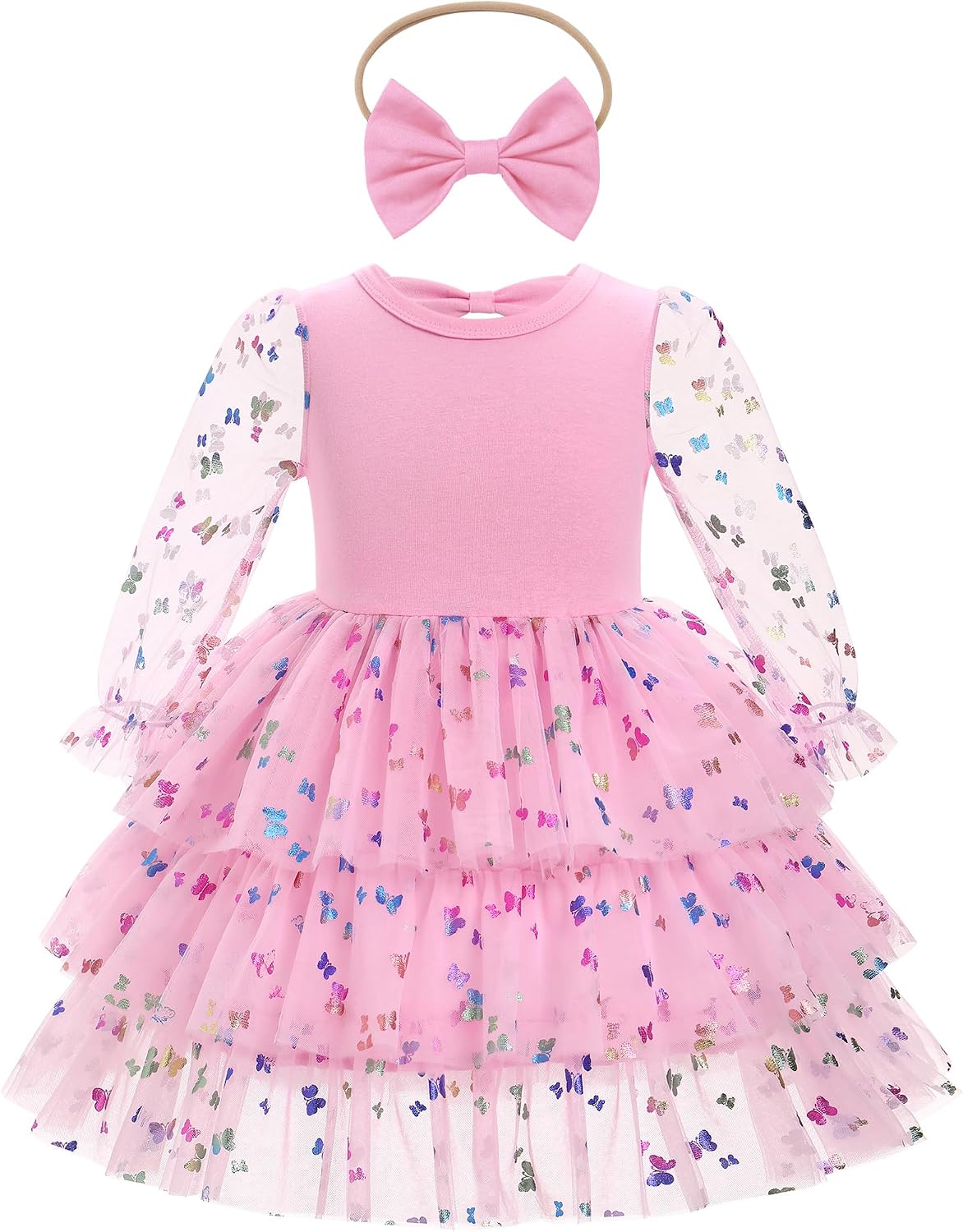 Baby Girl Berry Hearts Butterfly Sequin Tulle Tutu 1st Birthday Valentine Dress Toddler Long Sleeve Cake Smash Outfits