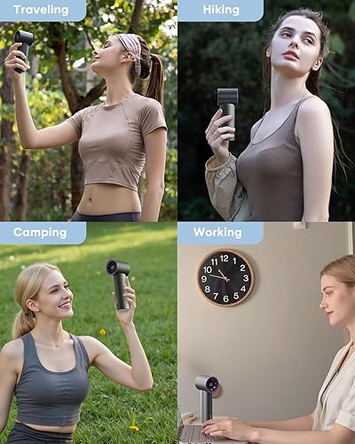 Miniatura 8 de SOTHING Ventilador de mano portátil - Ventilador turbo de mano de 15000 RPM para viajes con alta velocidad, batería de 11 horas de duración