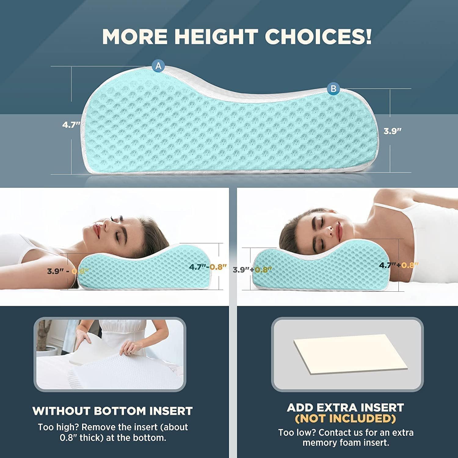 CloudBliss Memory Foam Pillow, Contour Cervical Orthopedic Memory Foam Pillows Supports Neck Pain and Shoulder Pain for Sleeping, Ergonomic Cervical Pillow Neck Support Pillow for Side Back (Grey) 1