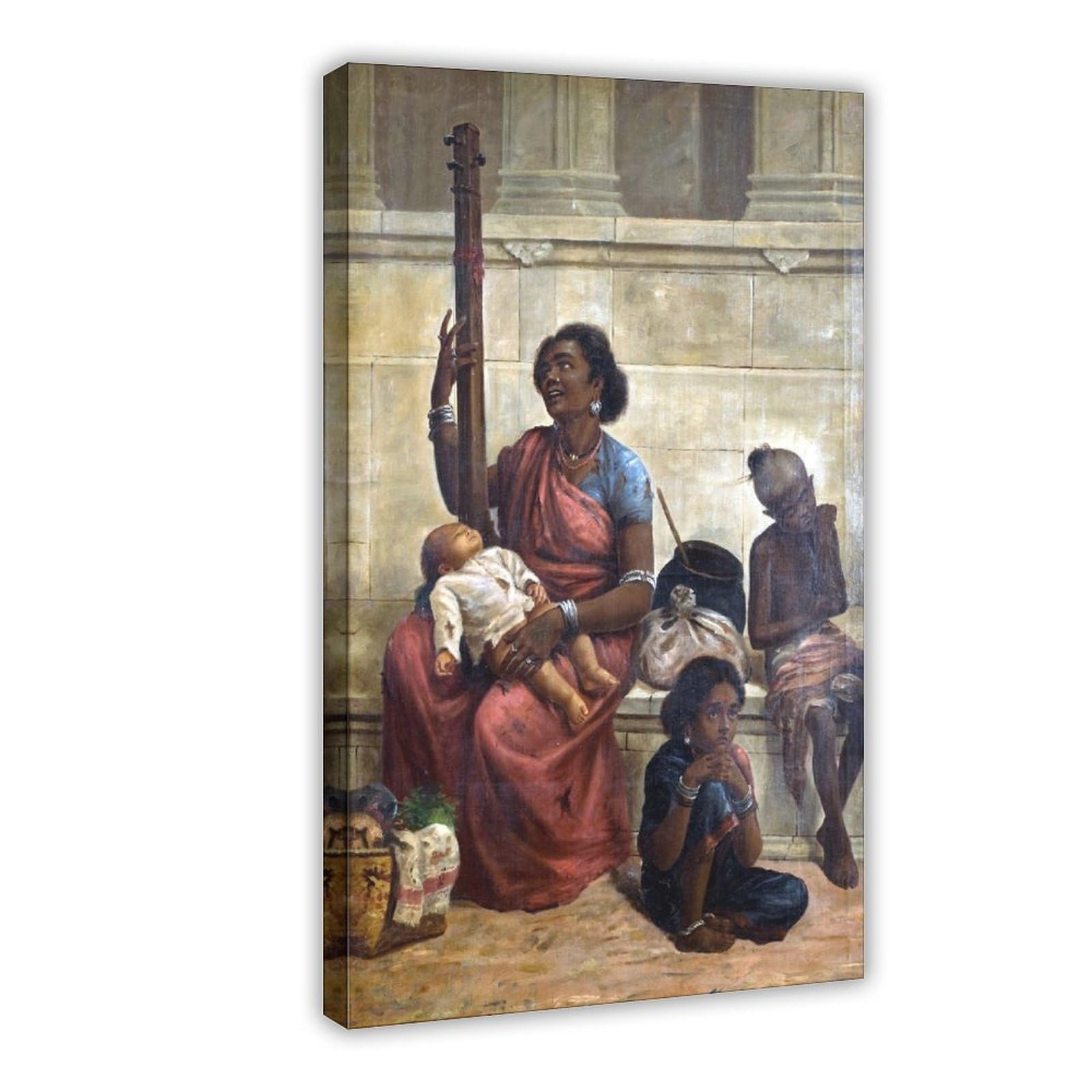 WCYB Gypsies by Raja Ravi Varma - Posters Prints Canvas Deco Paintings Wall Art Frame 20" L X 30" W