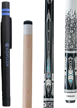 KONLLEN Pool Cue Stick Pro Taper Canadian Maple Billiard Pool Stick Low Deflection Shaft 12.2mm Professional Billiard Cue Set with Extension and Cue Case