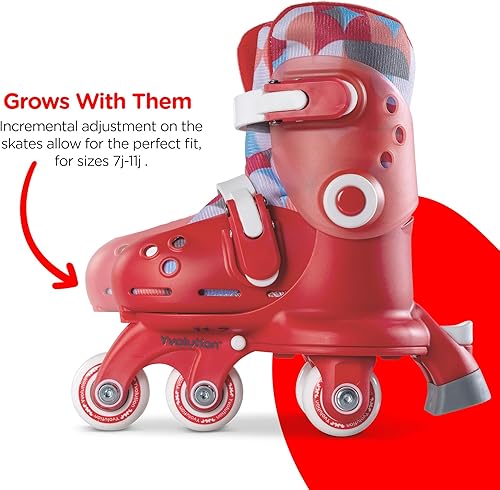 Miniatura 16 de Yvolution Patines para principiantes para principiantes, patines ajustables 2 en 1, se convierten de patines de tres ruedas a patines en línea,