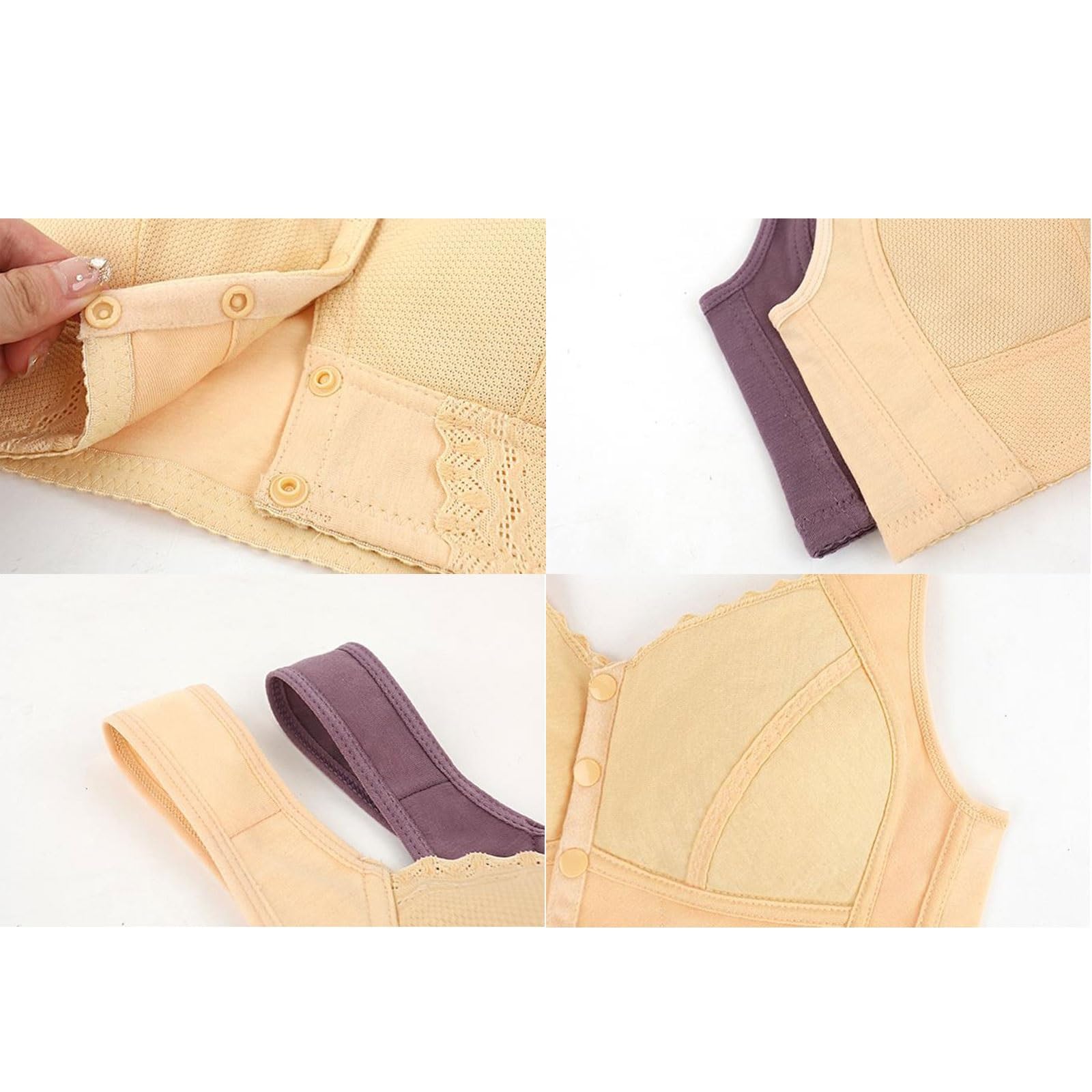 Reggiseno Traspirante con Chiusura Frontale for Donne Anziane - Supporto Anti-cedimento