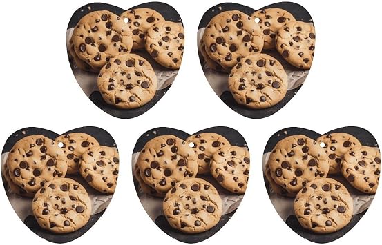 5 Pcs Car Air Fresheners Hanging Fragrance Scented Cards Auto Aromatherapy Tablets Rearview Mirror Pendant Chocolate Chip Cookies Car Fresheners for Auto Interior Bedroom Wardrobe Shoe Cabinet