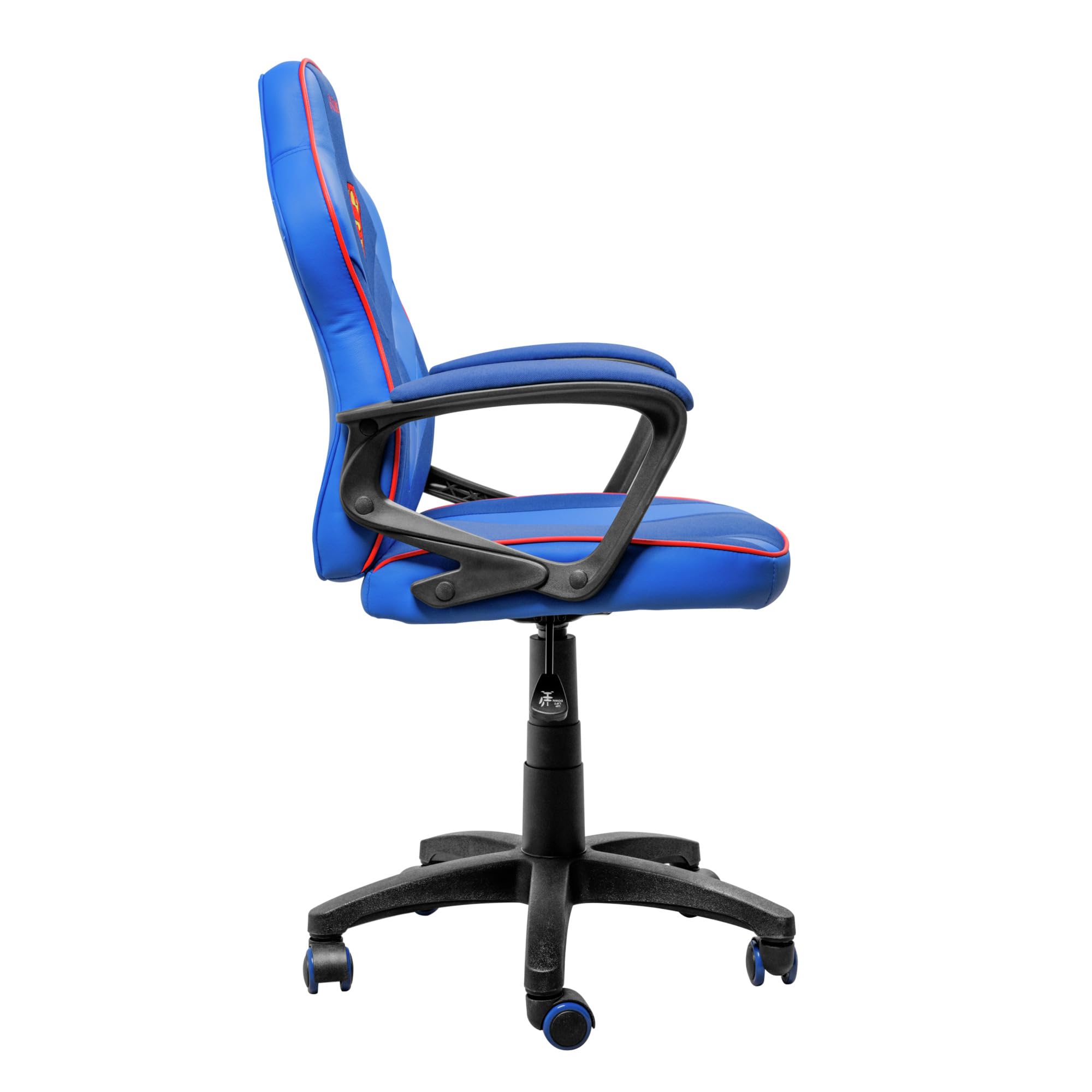 GXTrust 703SM Revvo Sedia Gaming con Licenza Superman per Bambini 4-12 Anni, Sedia da Gaming in Tessuto Regolabile in Altezza, Bracciolo Imbottito, Console di Gioco Supereroe Videogiochi, Blu