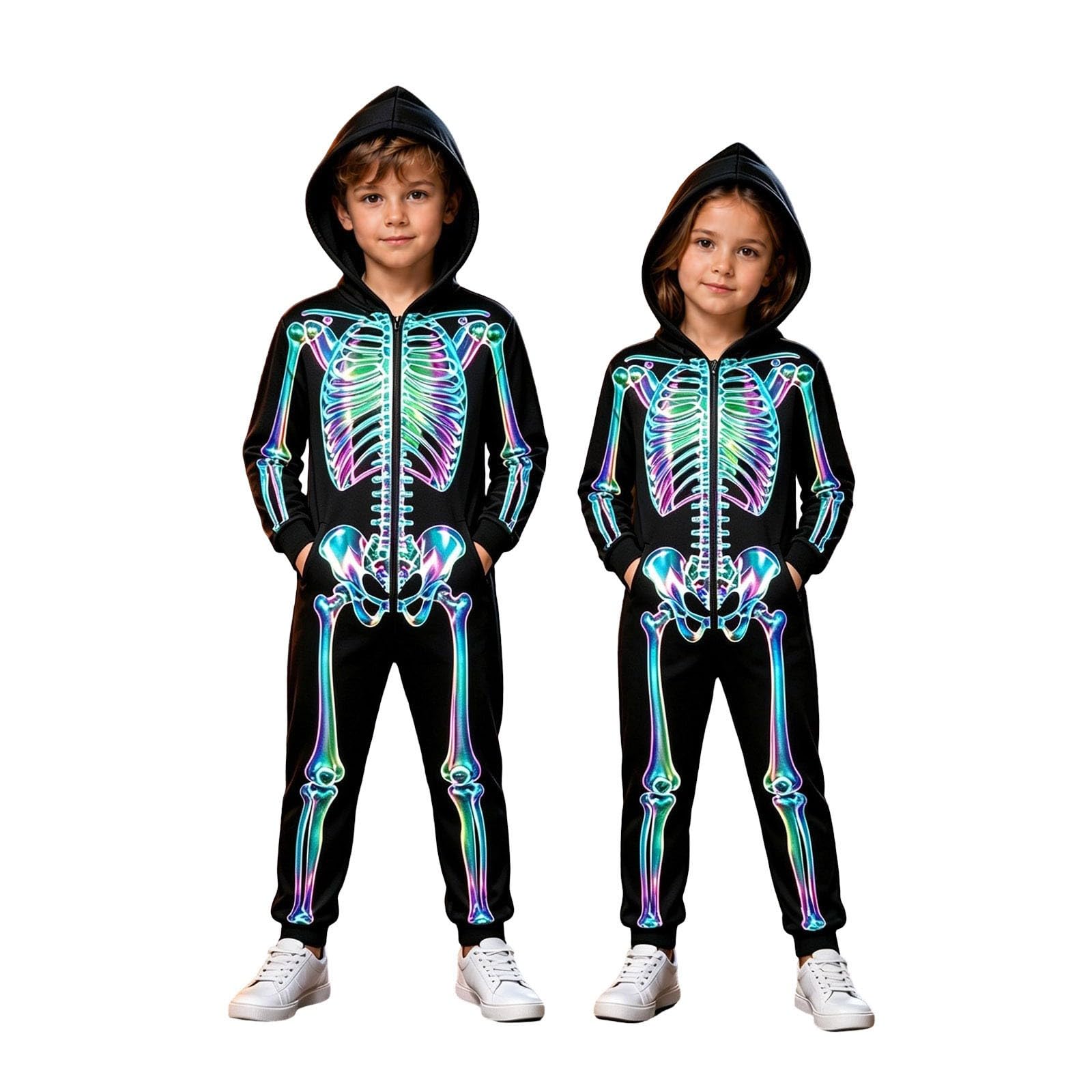 Bat Costume for Kids Skeleton Costume Glow In The Dark Halloween Costumes — image 1