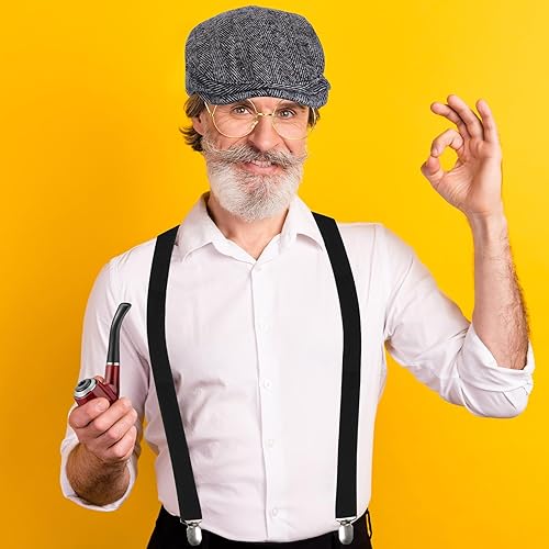 Miniatura 5 de Boyiee Disfraz de detective de 8 piezas para adulto, disfraz de hombre de 100 días de escuela, juego de accesorios para hombre de los años 20