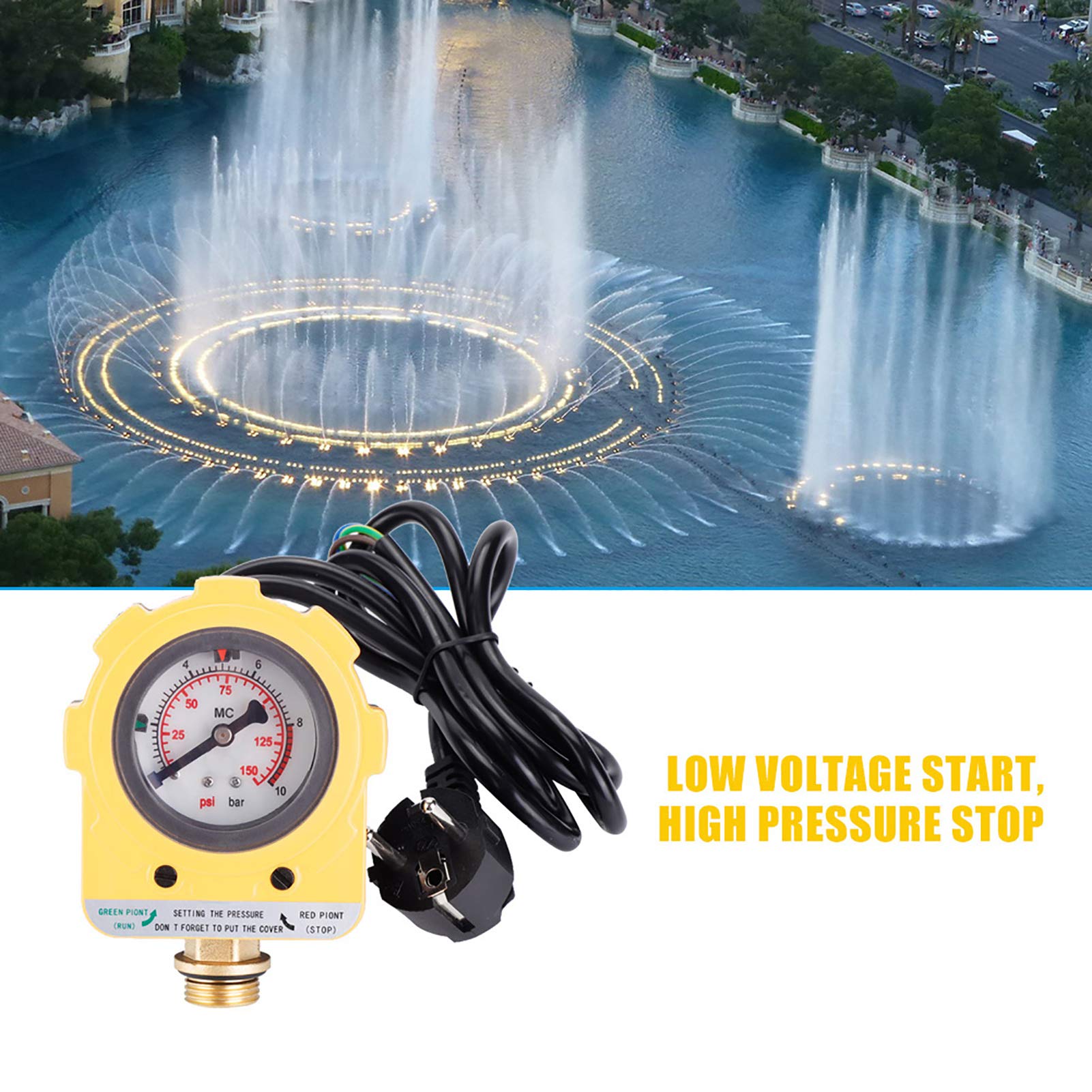 Pressostato 0~10 Bar Pressostato 140.000 Volte Manometri Regolatore Interruttore elettronico unità per pompa dell'acqua, pompa sommersa, pompa autoadescante, pompa a getto, pompa per