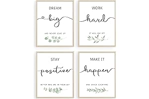 Motivational UNFRAMED Wall Art Prints for Bedroom,Living Room,Office,Classroom