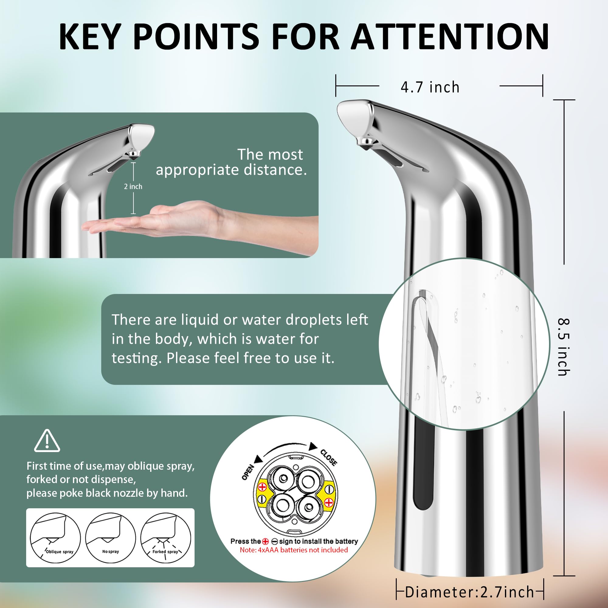 Dispenser Sapone Automatico Con Sensore | 4 Livelli Di Erogazione | Impermeabile IPX6 | Per Cucina E Bagno - Foto 2