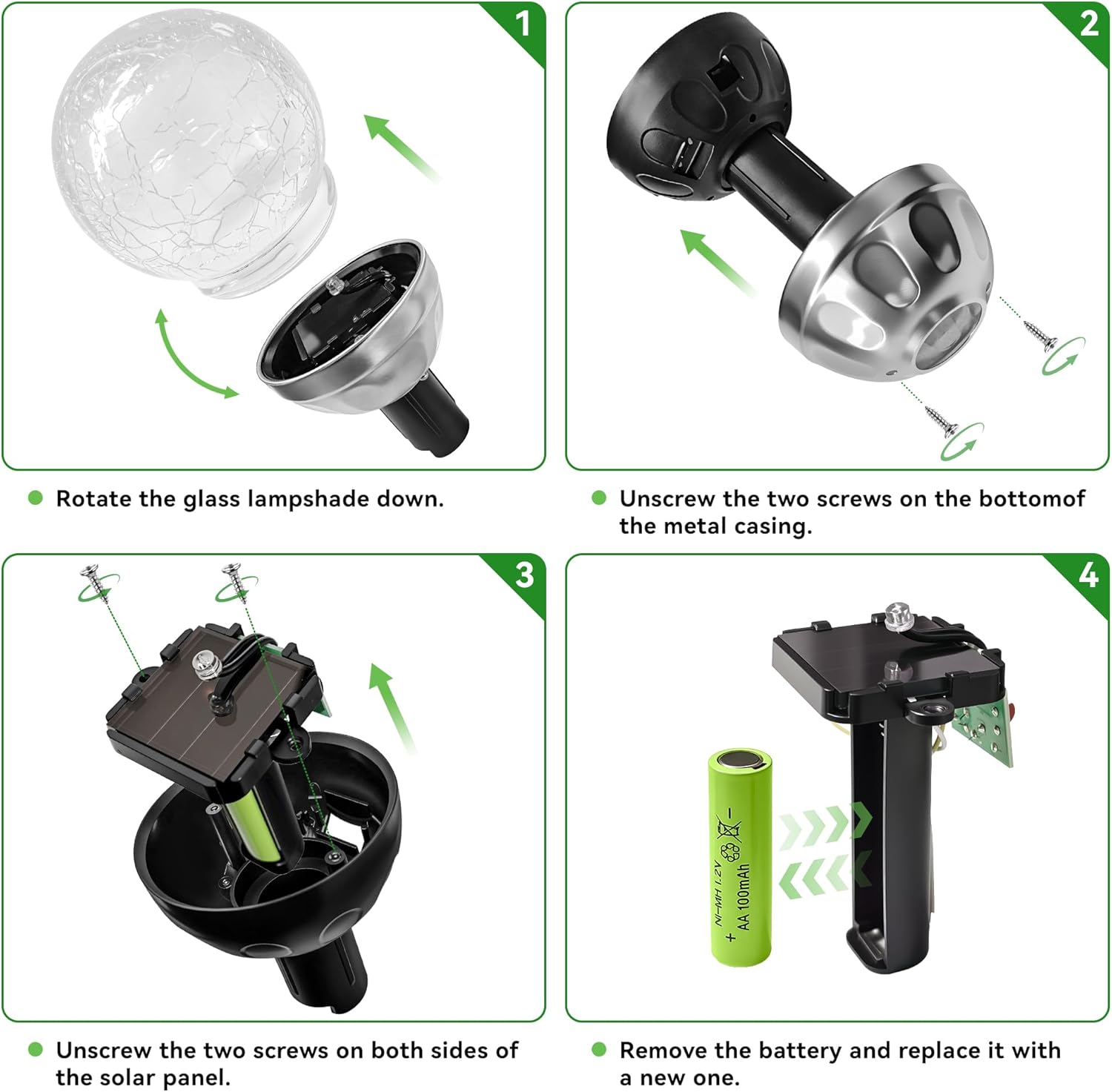 Solar Lights Outdoor, 6 Pack LED Color Changing, Stainless Steel, IP66 Waterproof, Crystal Cracked Glass Solar Garden Lights, Christmas Lights Outdoor for Landscape, Yard, Walkway, Pathway, Multicolor