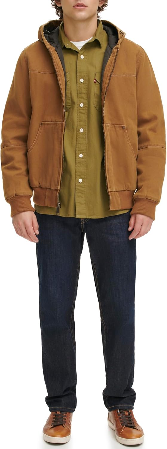 Levi's Men's Workwear Cotton Canvas Hooded Bomber Jacket (Regular & Big & Tall Sizes) - Image 2